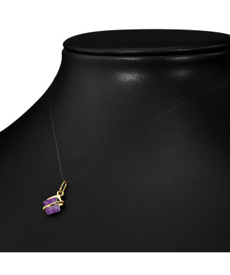 Gold pendant purple Headband
