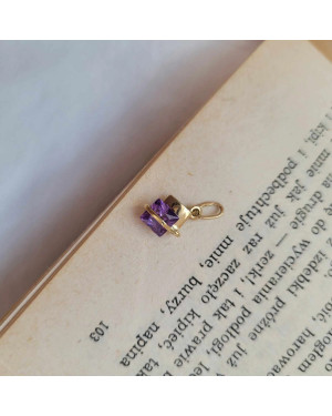 Gold pendant purple Headband