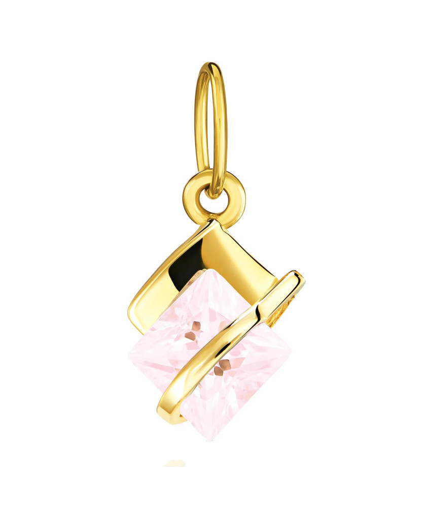 Gold pink pendant headband