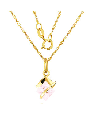 Gold pink pendant headband