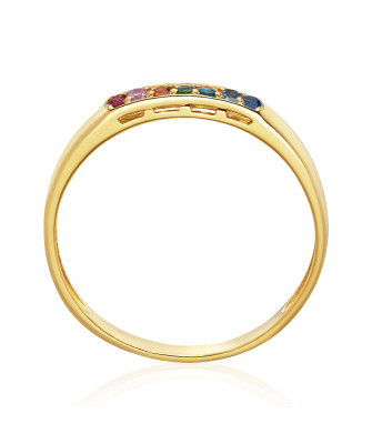 8ct Gold Multicolour Cubic Zirconia Ring