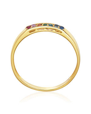 8ct Gold Multicolour Cubic Zirconia Ring