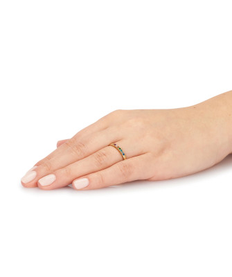 8ct Gold Multicolour Cubic Zirconia Ring