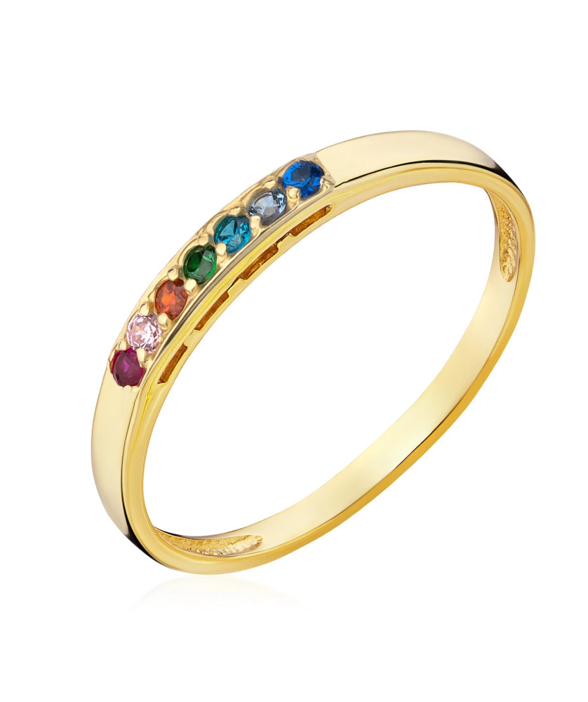 8ct Gold Multicolour Cubic Zirconia Ring