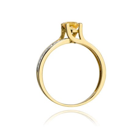 Gold ring with diamond EY-106 citrine | GoldJewellery