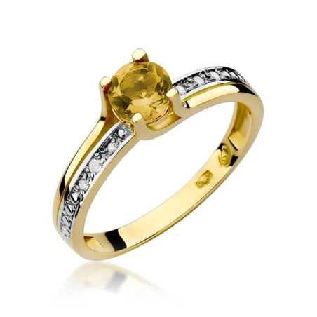 Gold ring with diamond EY-106 citrine | GoldJewellery