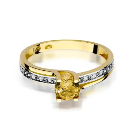 Gold ring with diamond EY-106 citrine | GoldJewellery