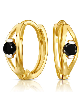 14k gold earrings with black eye