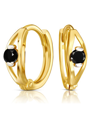 14k gold earrings with black eye