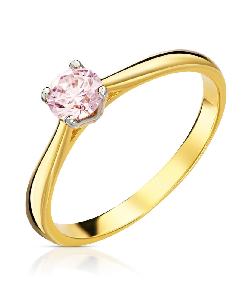 Ring with pink stone gold 8k