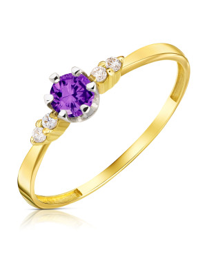 Ring with a purple stone 8k gold