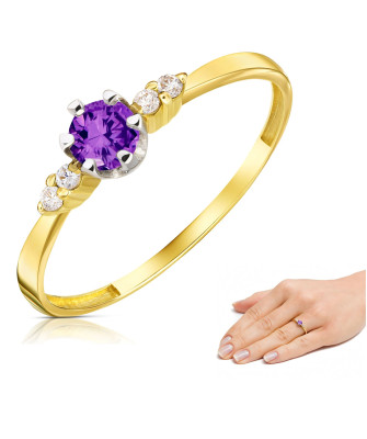 Ring with a purple stone 8k gold