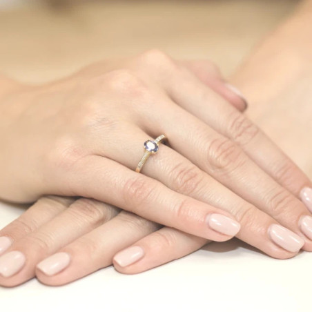Gold ring with diamond EY-67 tanzanite | GoldJewellery