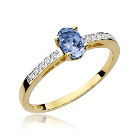 Gold ring with diamond EY-67 tanzanite | GoldJewellery