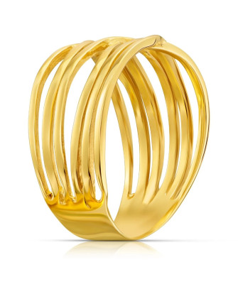 Wide 8k interwoven ring