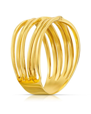 Wide 8k interwoven ring