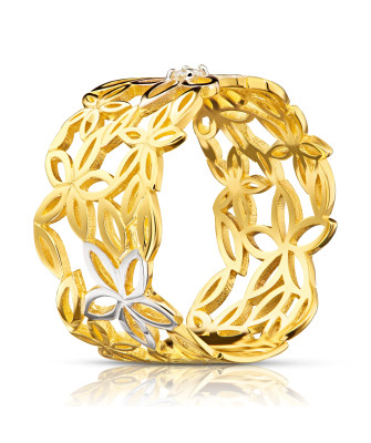 Gold filigree ring zirconia