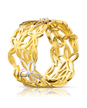 Gold filigree ring zirconia