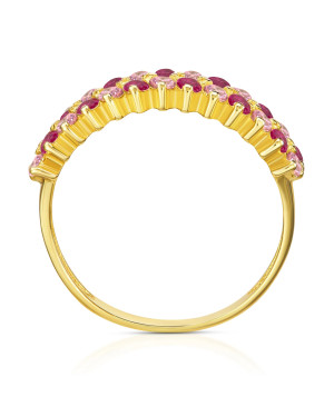 Gold ring 8k with pink zircons