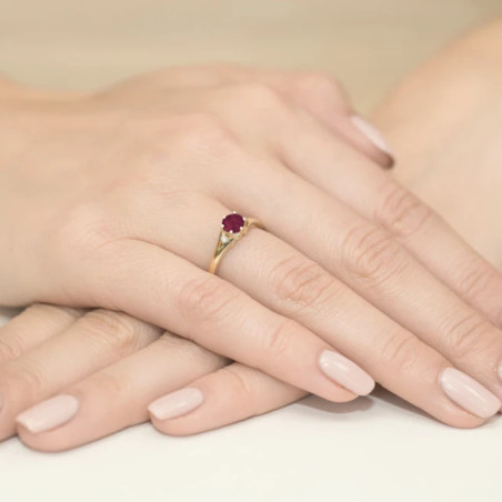 Gold ring with diamond EY-76 ruby ​​| GoldJewellery