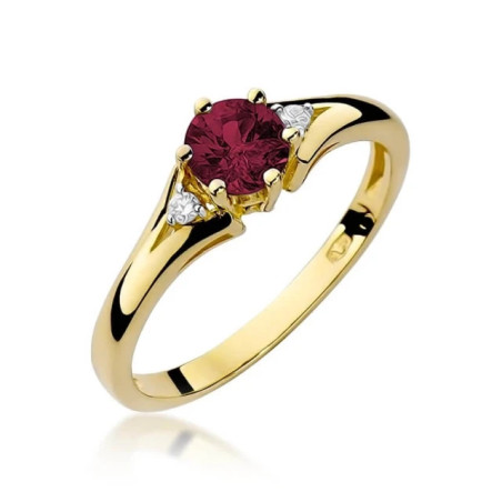 Gold ring with diamond EY-76 ruby ​​| GoldJewellery