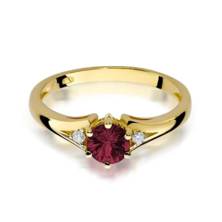 Gold ring with diamond EY-76 ruby ​​| GoldJewellery