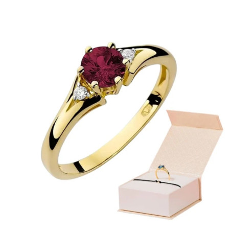 Gold ring with diamond EY-76 ruby ​​| GoldJewellery