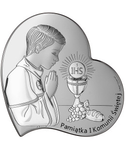 Beautiful communion keepsake for Boy Brown wooden heart