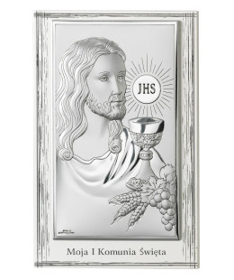 Communion keepsake picture white wood