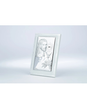 Communion keepsake picture white wood