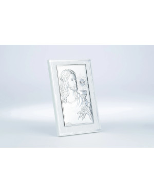 Communion keepsake picture white wood