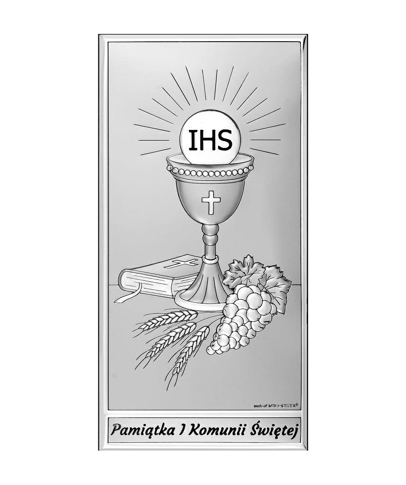 Silver communion keepsake picture