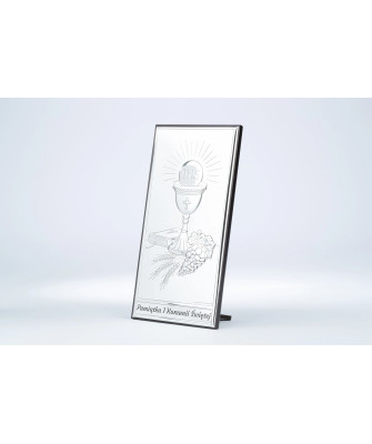 Silver communion keepsake picture