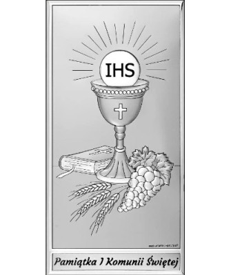 Silver communion keepsake picture