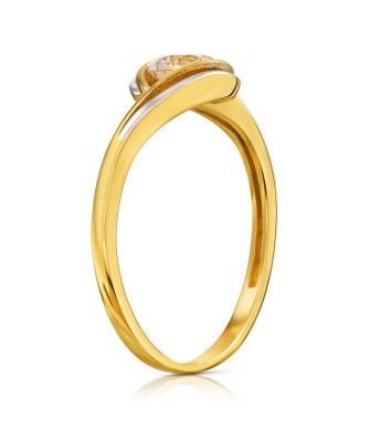 Ring with white stone gold 8k