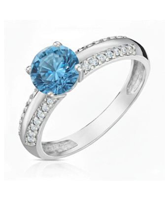 Silver ring Unique love blue stone