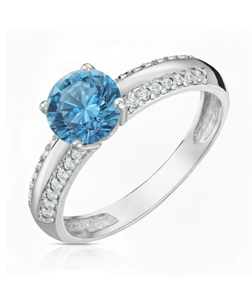 Silver ring Unique love blue stone