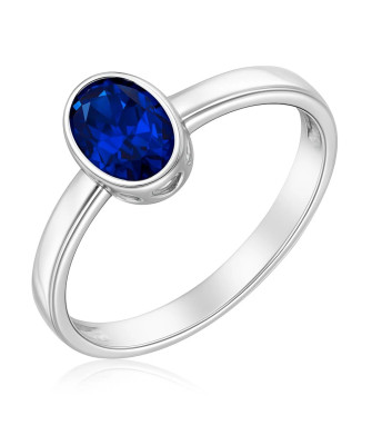 Silver ring Simple sapphire