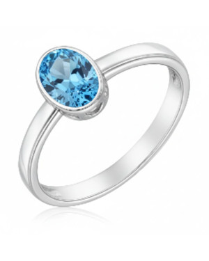 Silver ring Simple blue