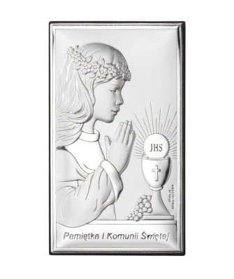Pamiątka Pierwszej Komunii dla dziewczynki srebro