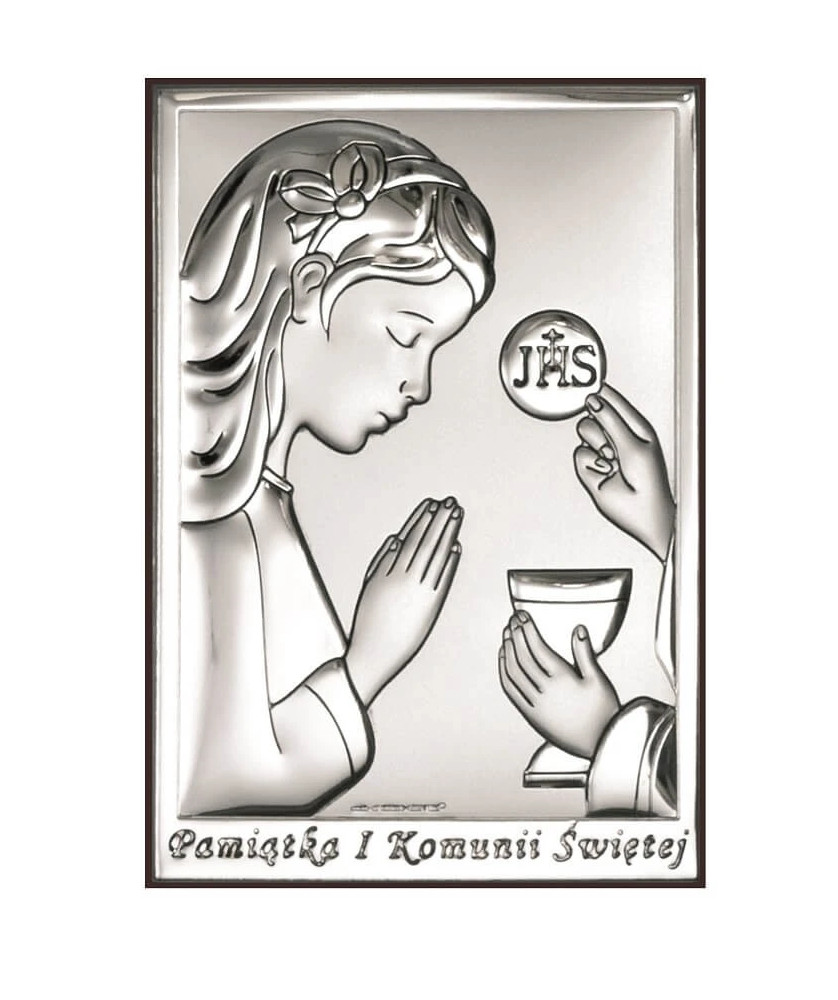 Pamiątka Komunijna Dla Dziewczynki Srebrna