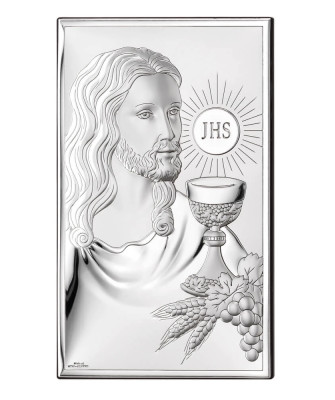 Communion Souvenir Silver Picture with Jesus