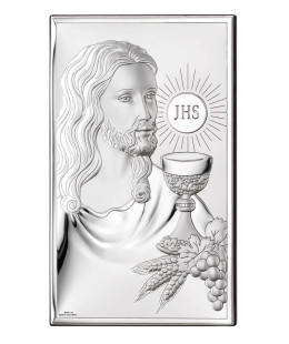 Communion Souvenir Silver Picture with Jesus