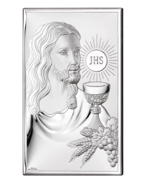 Communion Souvenir Silver Picture with Jesus