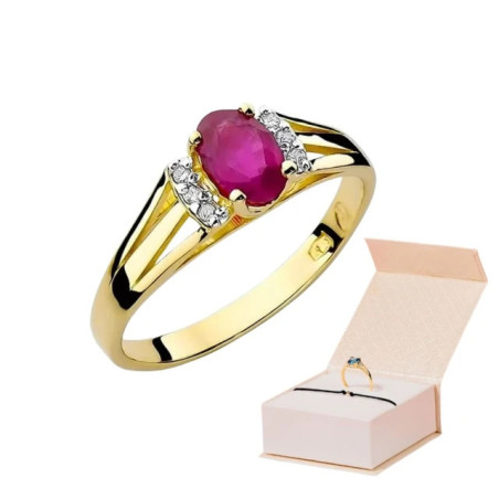 Gold ring with diamond EY-5 ruby ​​| GoldJewellery