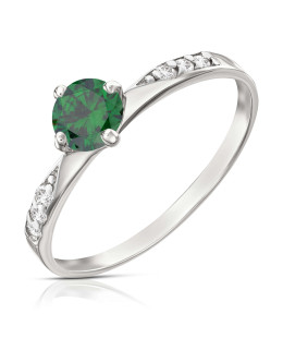 Silver ring Zirconia Only One Emerald