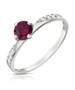 Silver ring Zirconia Only One Ruby