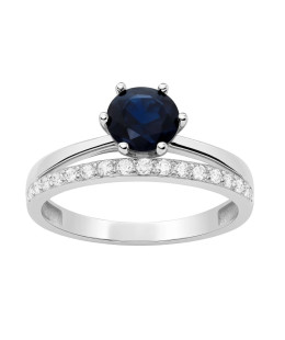 Silver ring Zirconia impressive sapphire stone