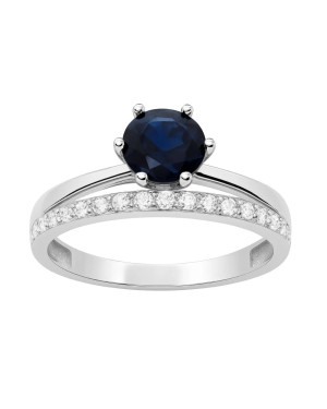 Silver ring Zirconia impressive sapphire stone