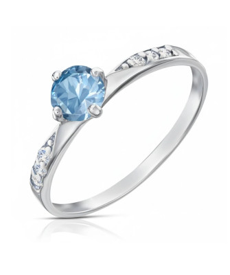 Silver ring Zirconia Only One Blue